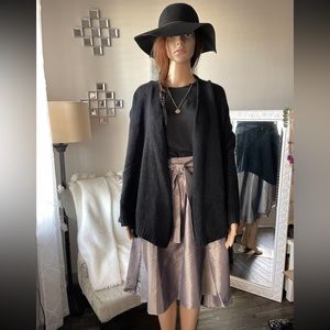 Black Shawl Poncho Style Cardigan Sweater S/M